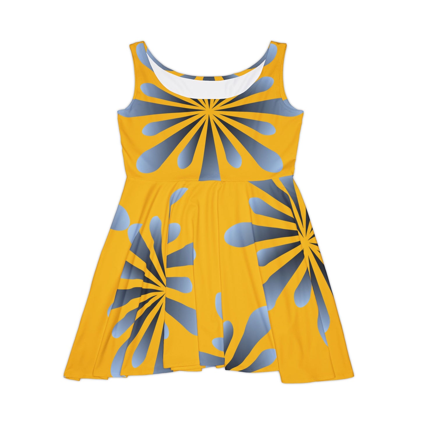 Abstract Print Skater Dress Sunburst