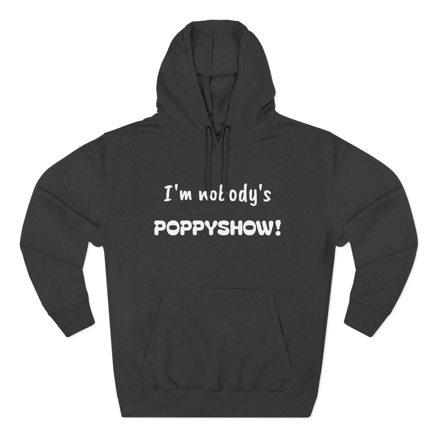 Playful Fleece Hoodie with Witty Text - Poppyshow!
