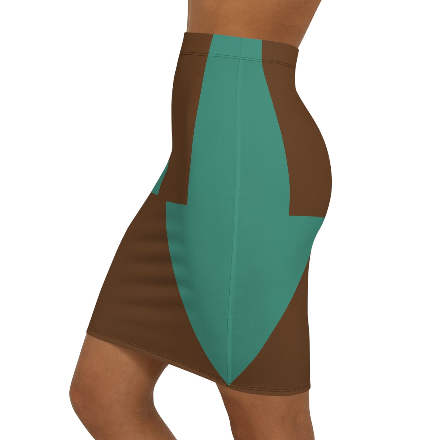 Chic Earthen Geometric Women's Pencil Skirt BG