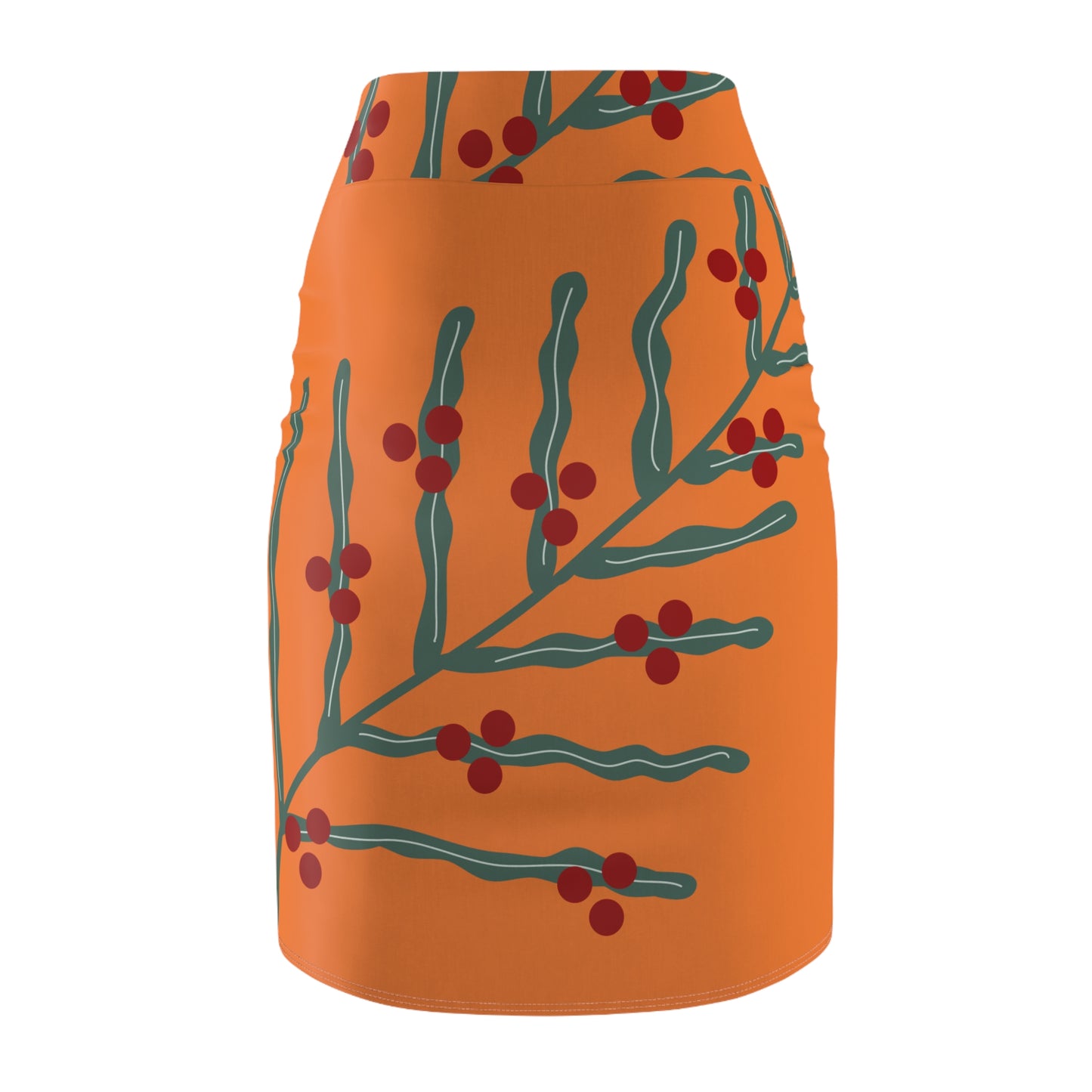 Festive Floral Women's Pencil Skirt OR