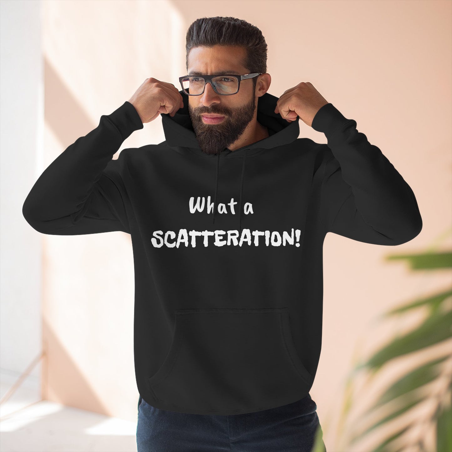 Playful Fleece Hoodie with Witty Text - Scatteration!