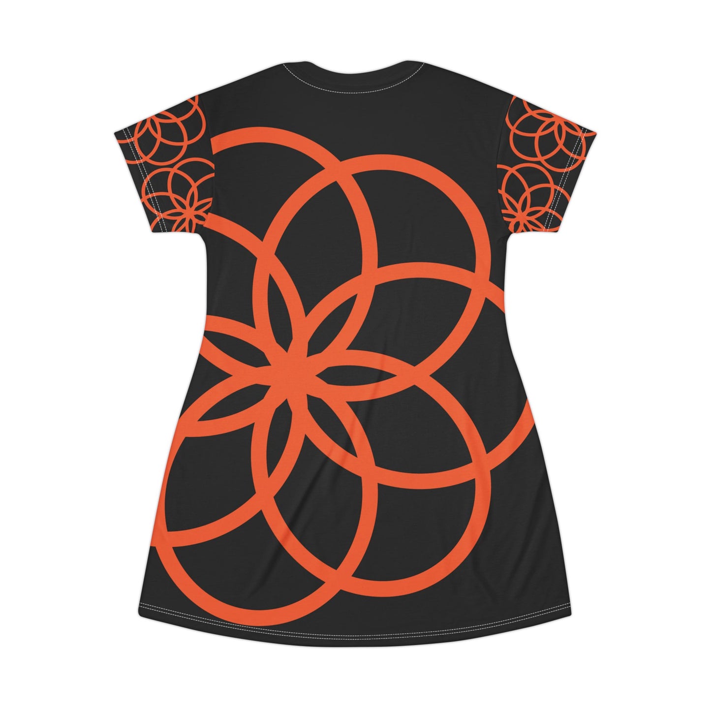 T-Shirt Dress Black Vibrant Print