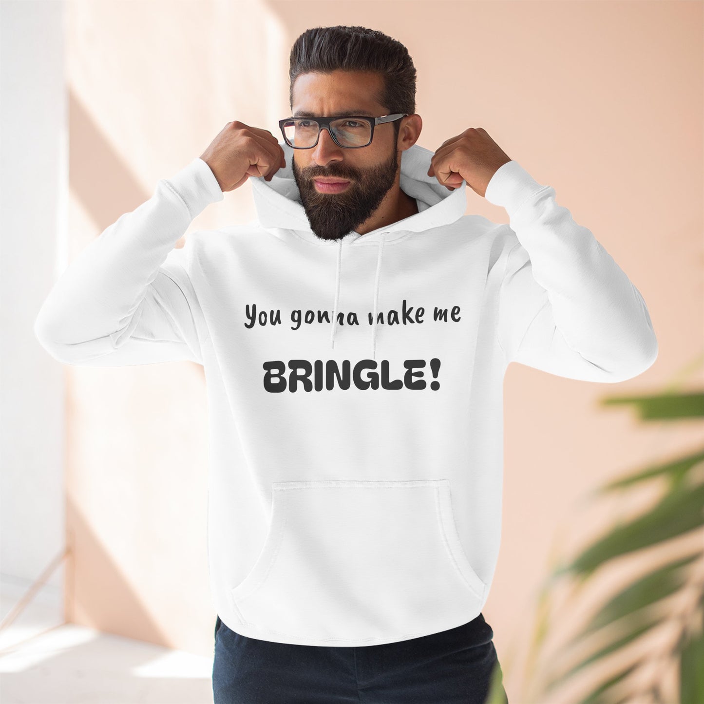 Playful Fleece Hoodie with Witty Text - Bringle