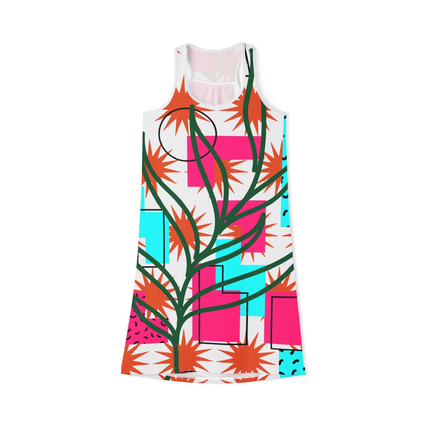 Tropical Print Racerback Dress W