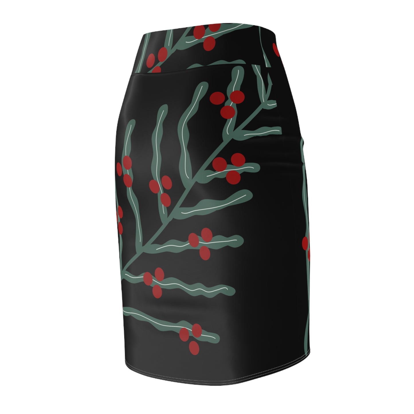 Festive Floral Women's Pencil Skirt BlR