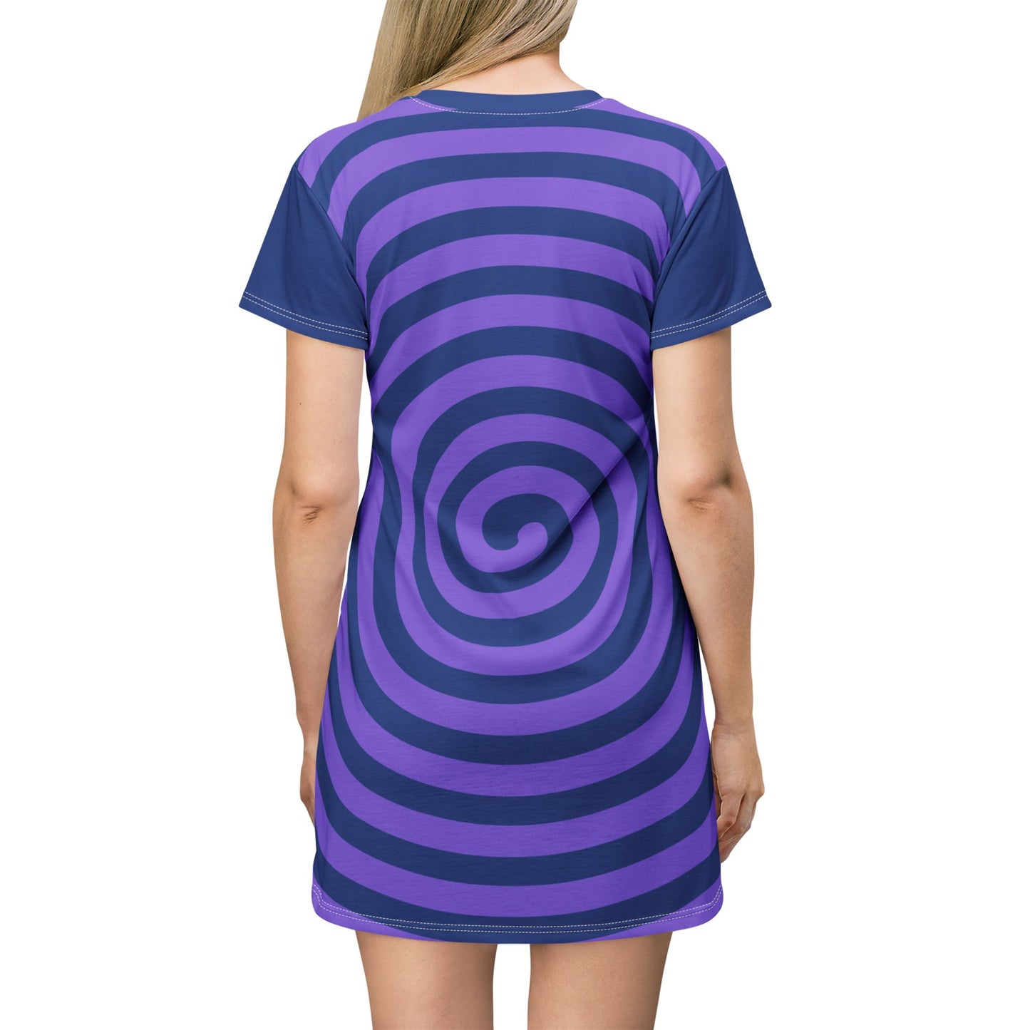 T-Shirt Dress Whimsical Blue Spiral