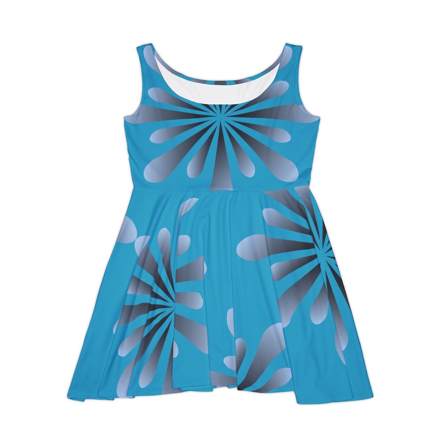 Abstract Print Skater Dress Ocean
