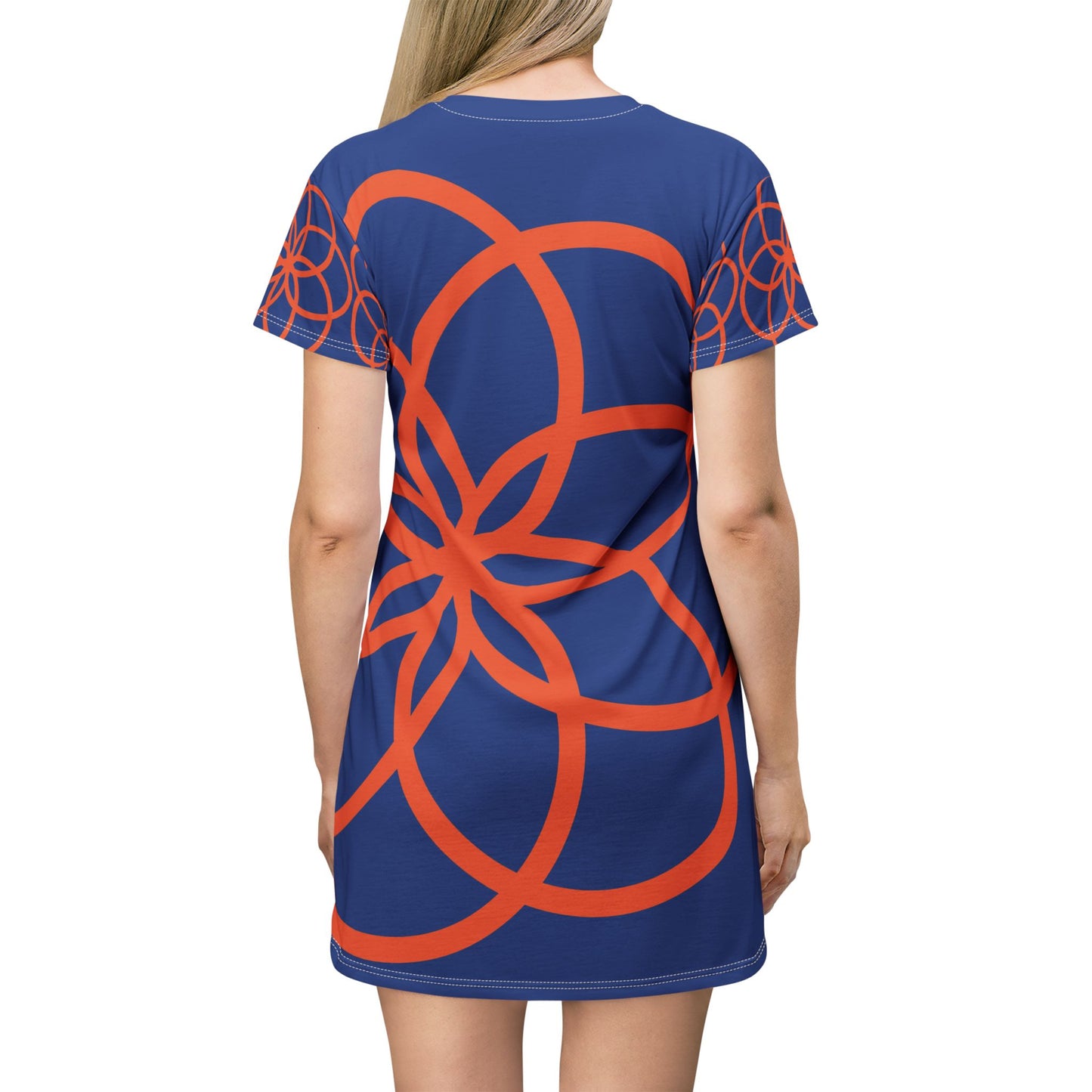 T-Shirt Dress Blue Vibrant Print