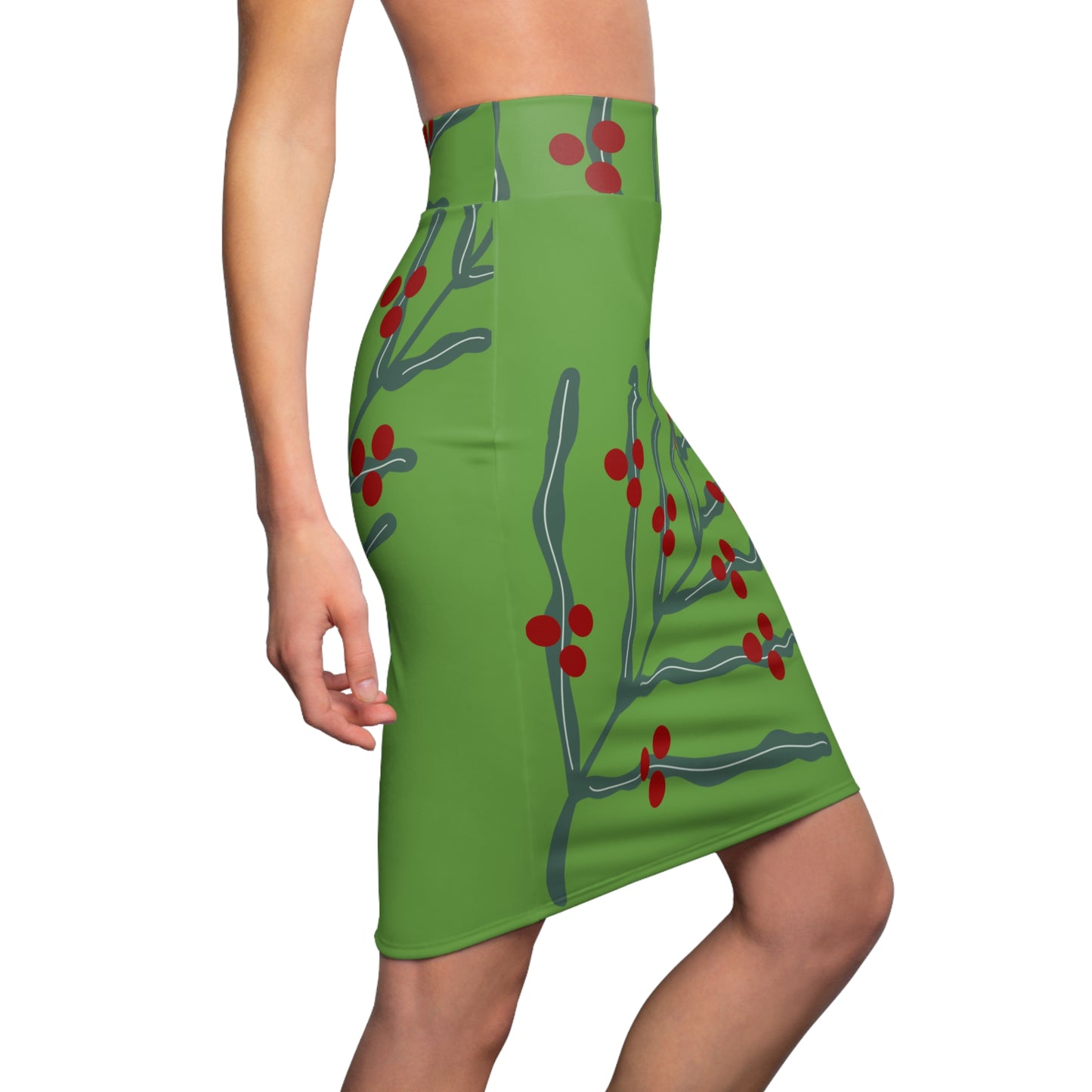 Festive Floral Women's Pencil Skirt GR