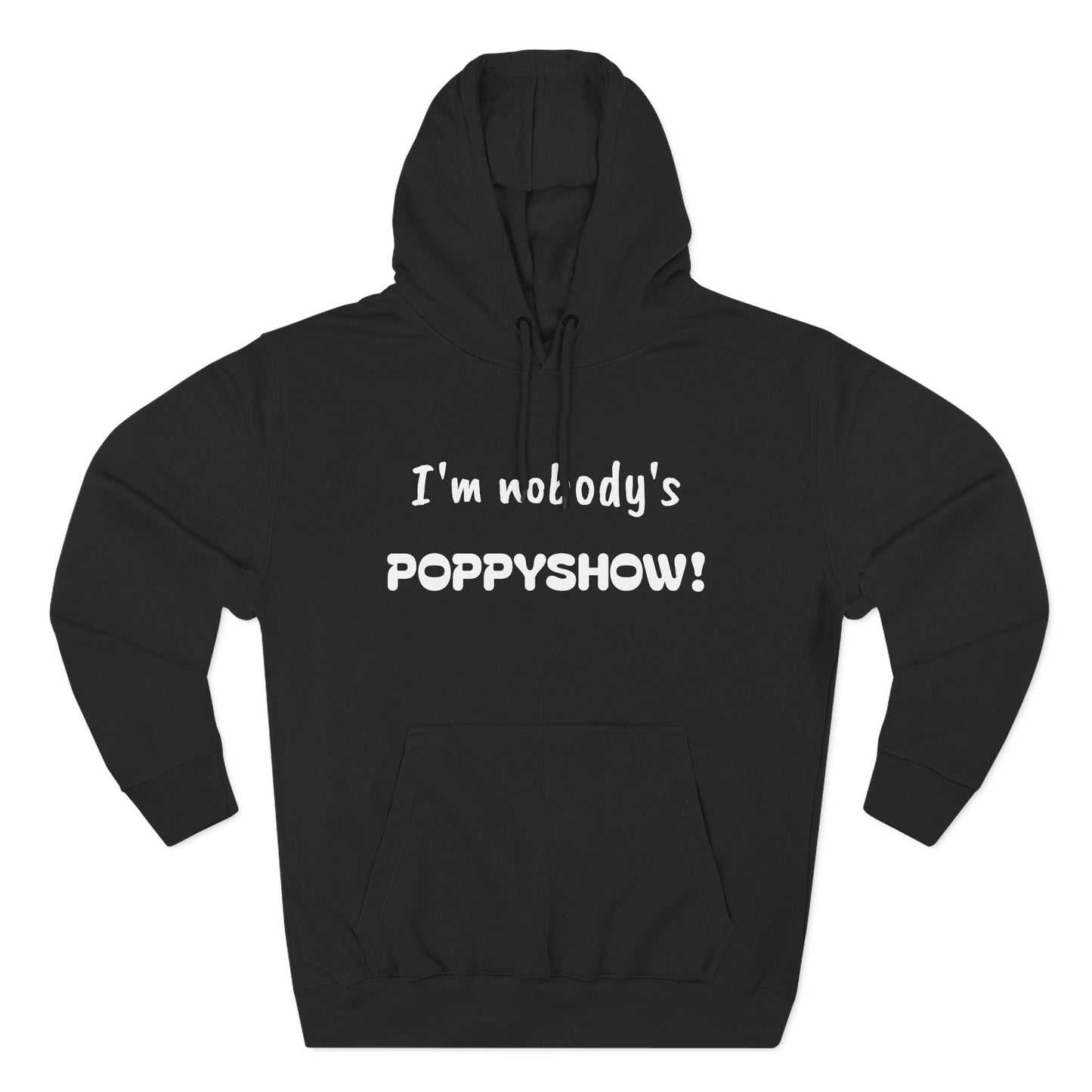 Playful Fleece Hoodie with Witty Text - Poppyshow!