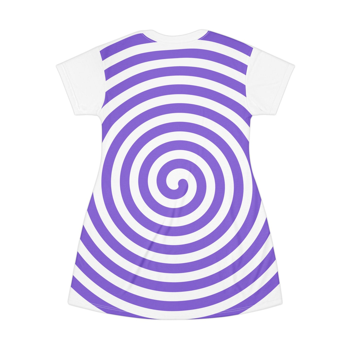 T-Shirt Dress Whimsical White Spiral