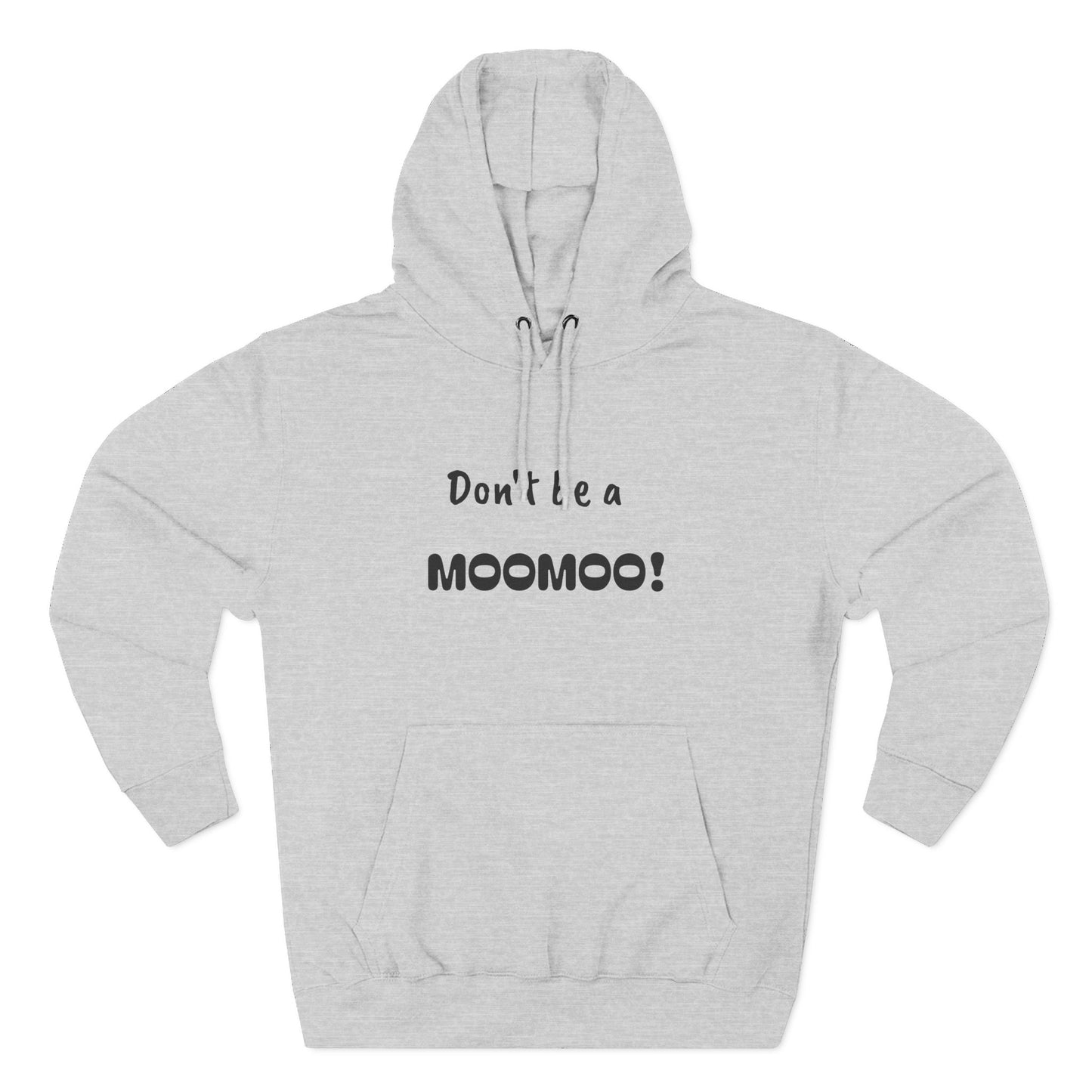Playful Fleece Hoodie with Witty Text - Moomoo!