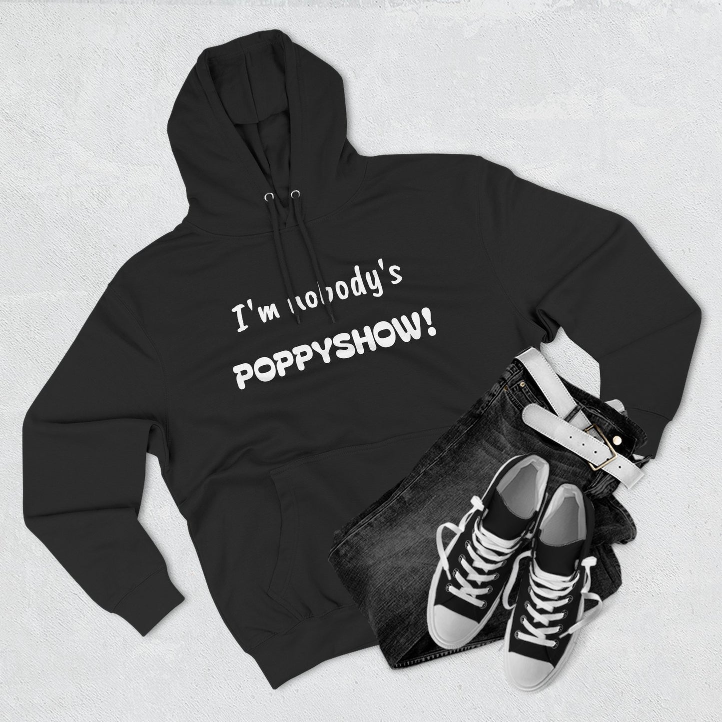 Playful Fleece Hoodie with Witty Text - Poppyshow!