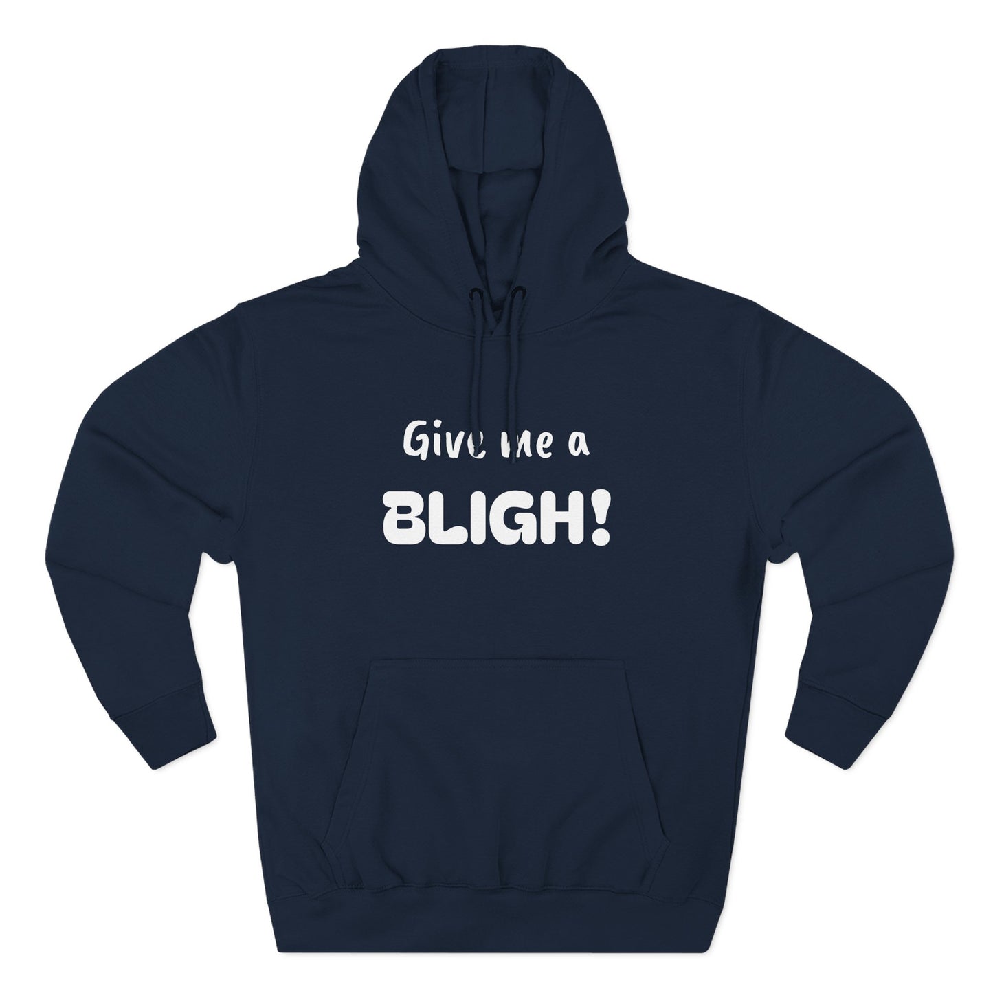 Playful Fleece Hoodie with Witty Text - Bligh!