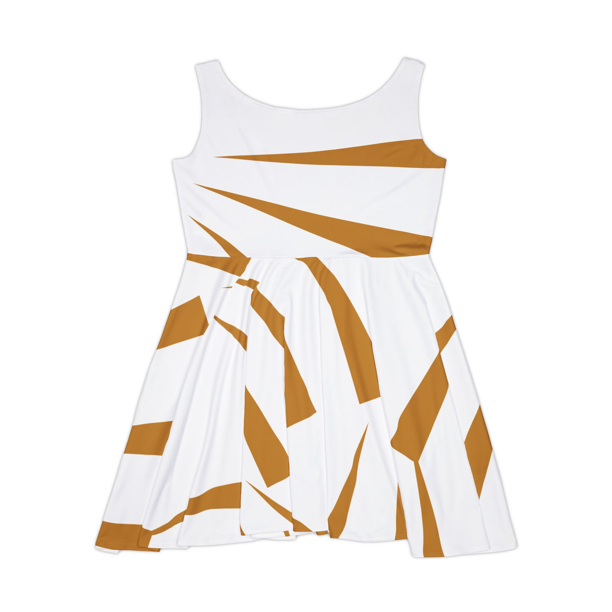 Abstract Print Skater Dress White