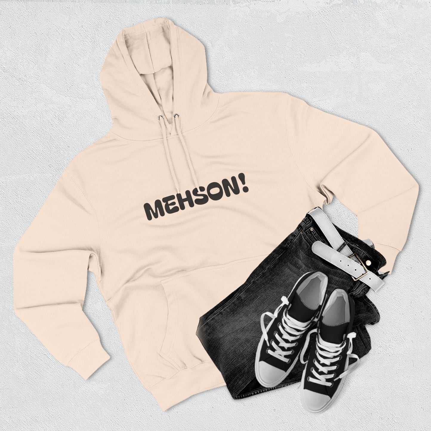 Playful Fleece Hoodie with Witty Text - Mehson!
