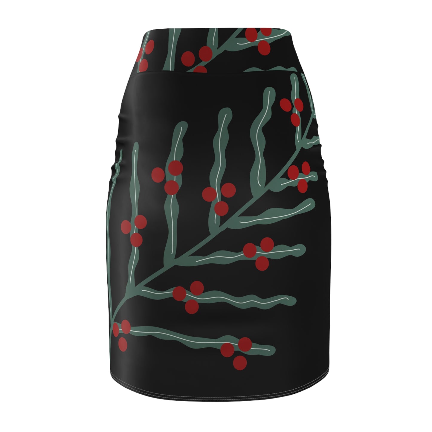 Festive Floral Women's Pencil Skirt BlR