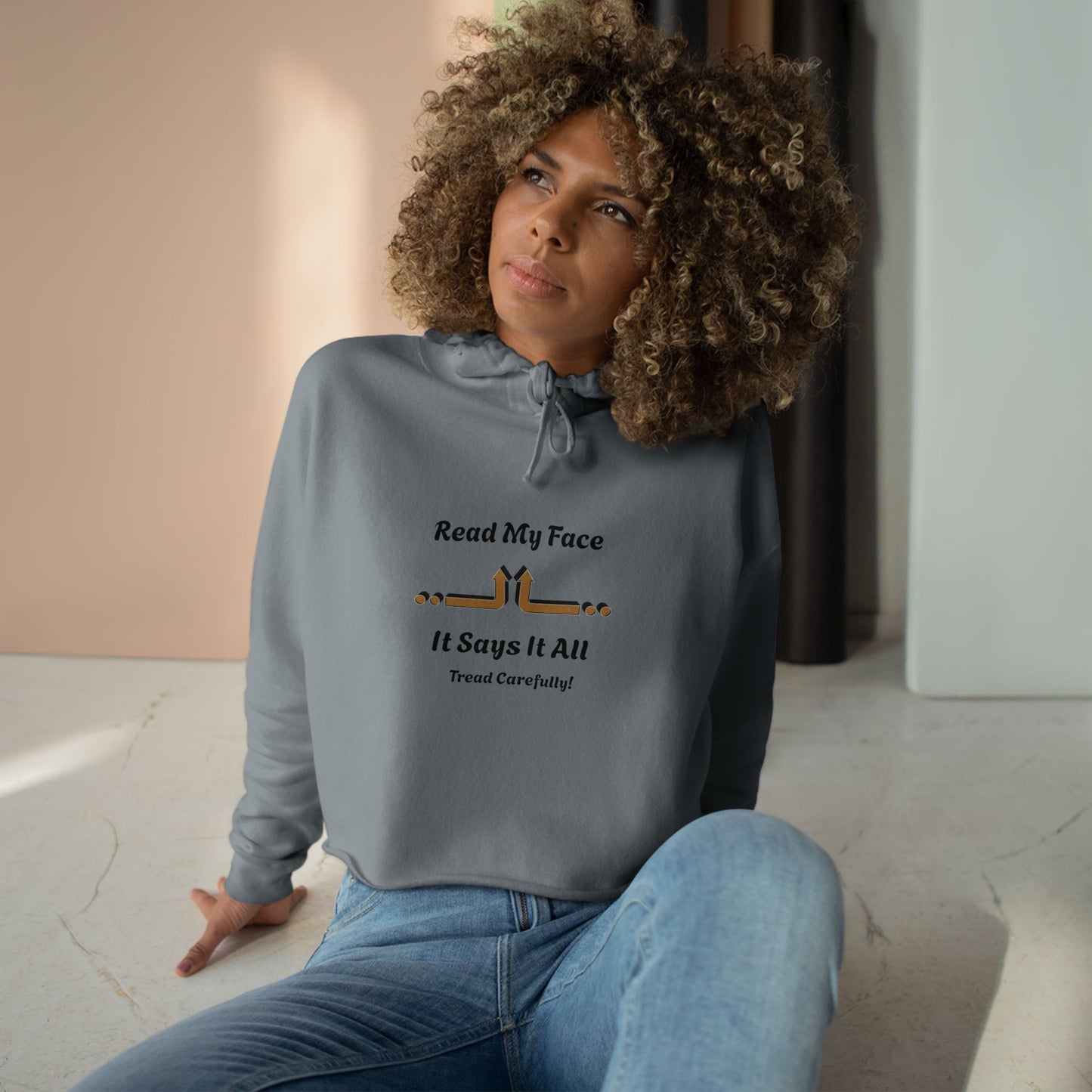 Read My Face Crop Hoodie | Minimal Graphic