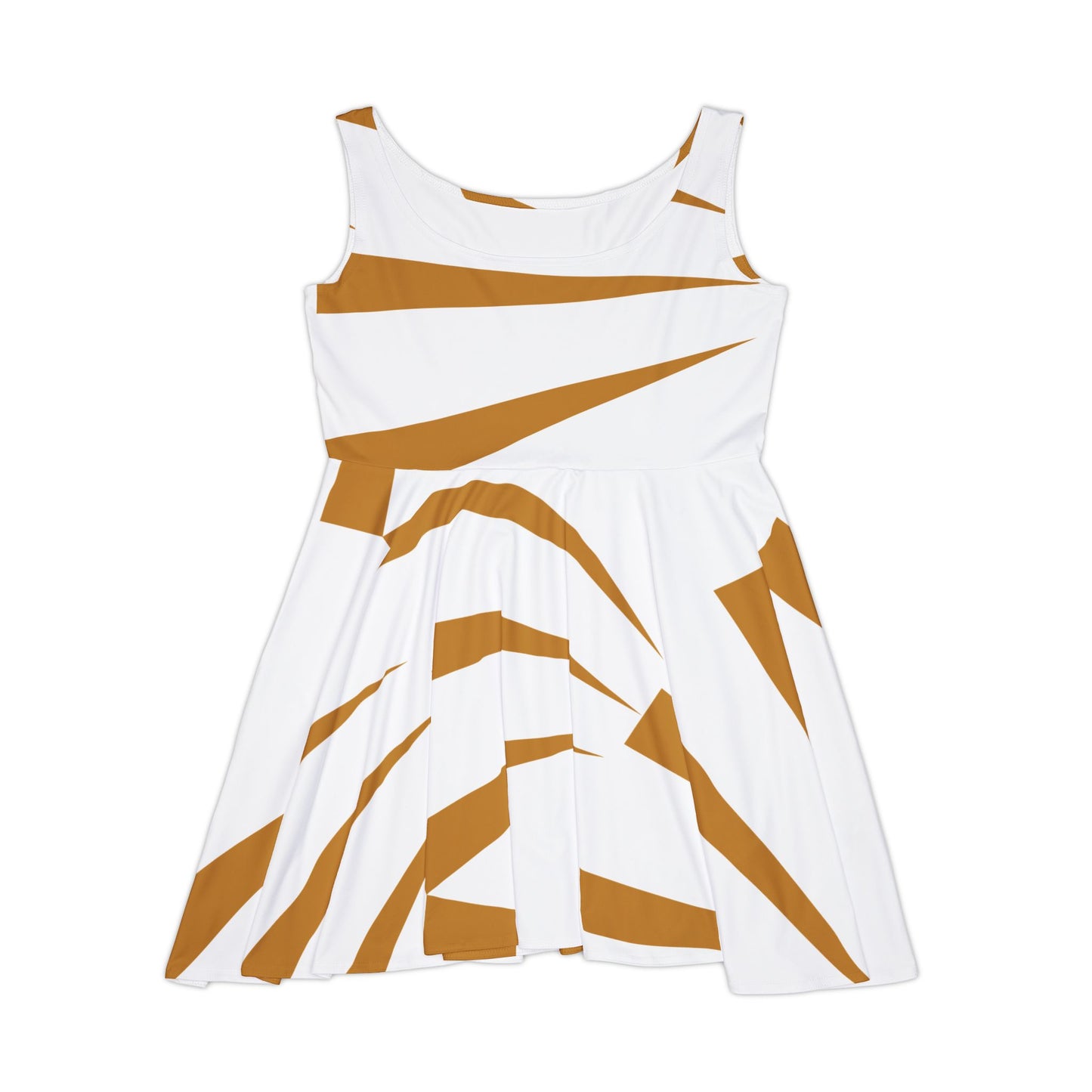 Abstract Print Skater Dress White