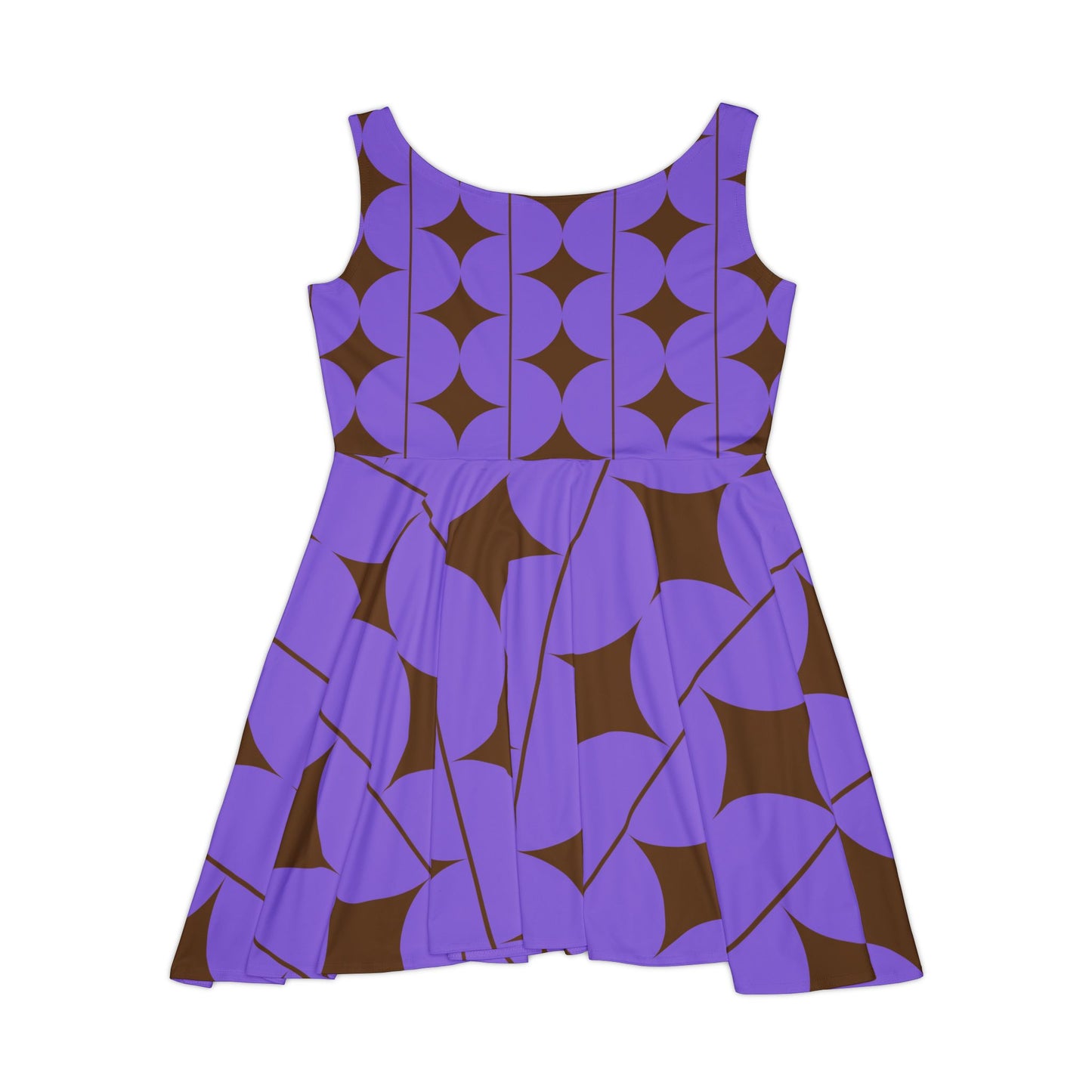 Abstract Print Skater Dress Earthen