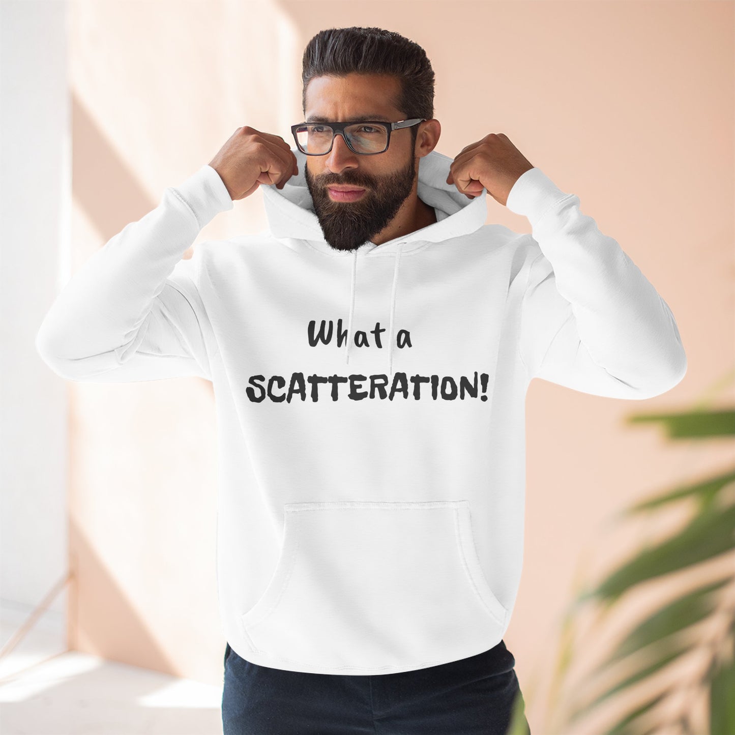 Playful Fleece Hoodie with Witty Text - Scatteration!
