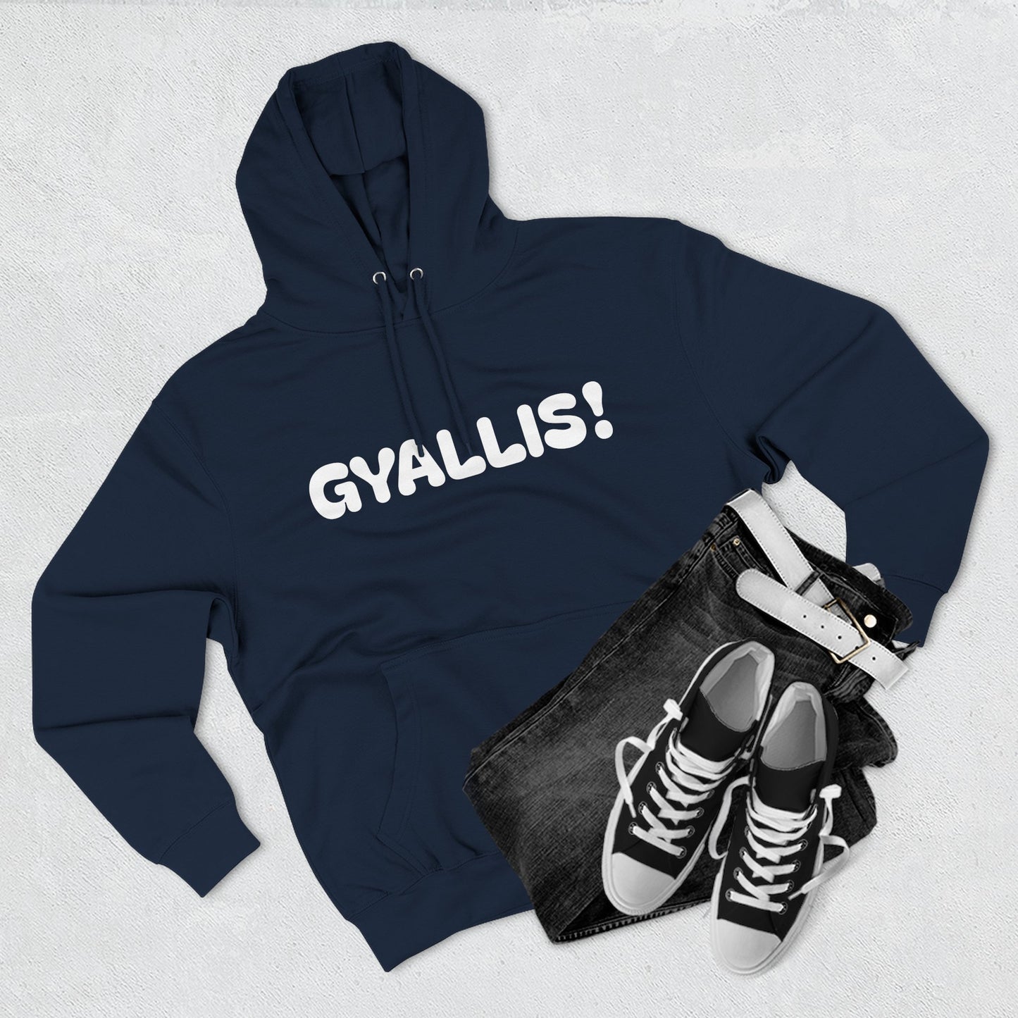 Playful Fleece Hoodie with Witty Text - Gyallis!