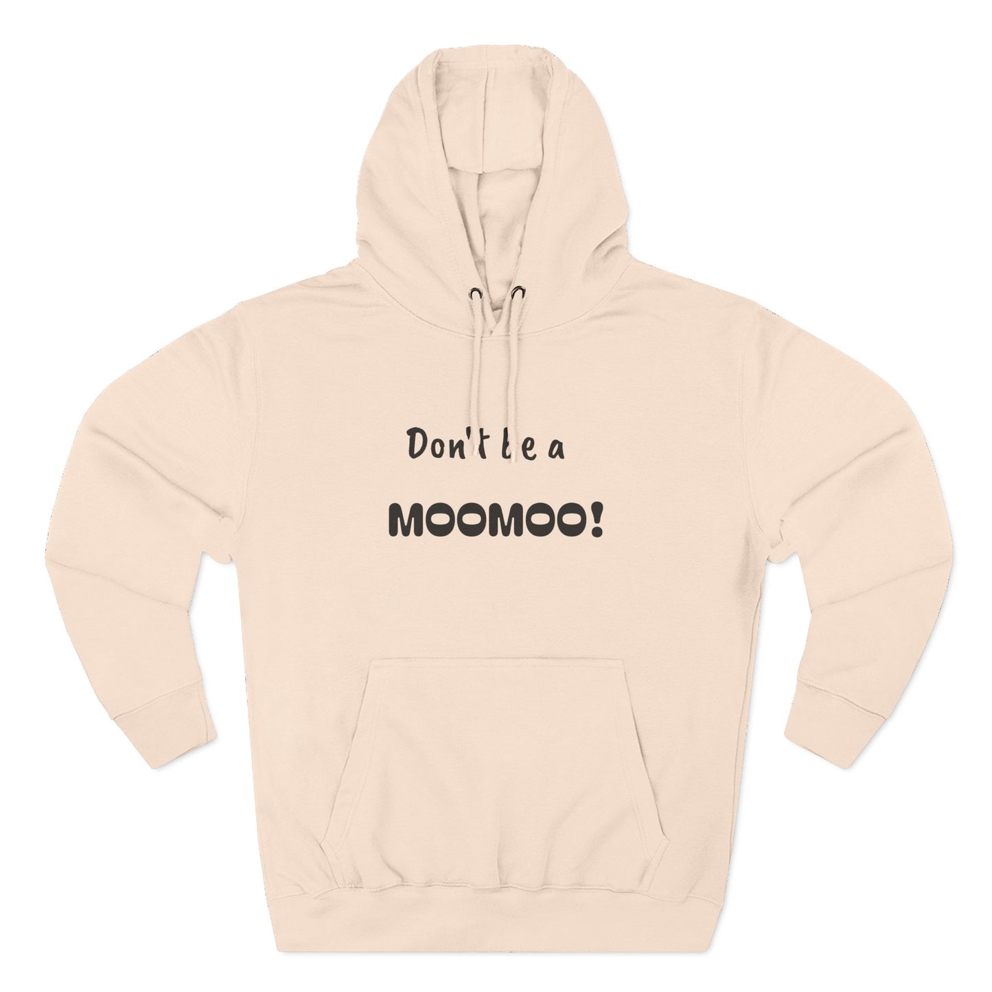 Playful Fleece Hoodie with Witty Text - Moomoo!