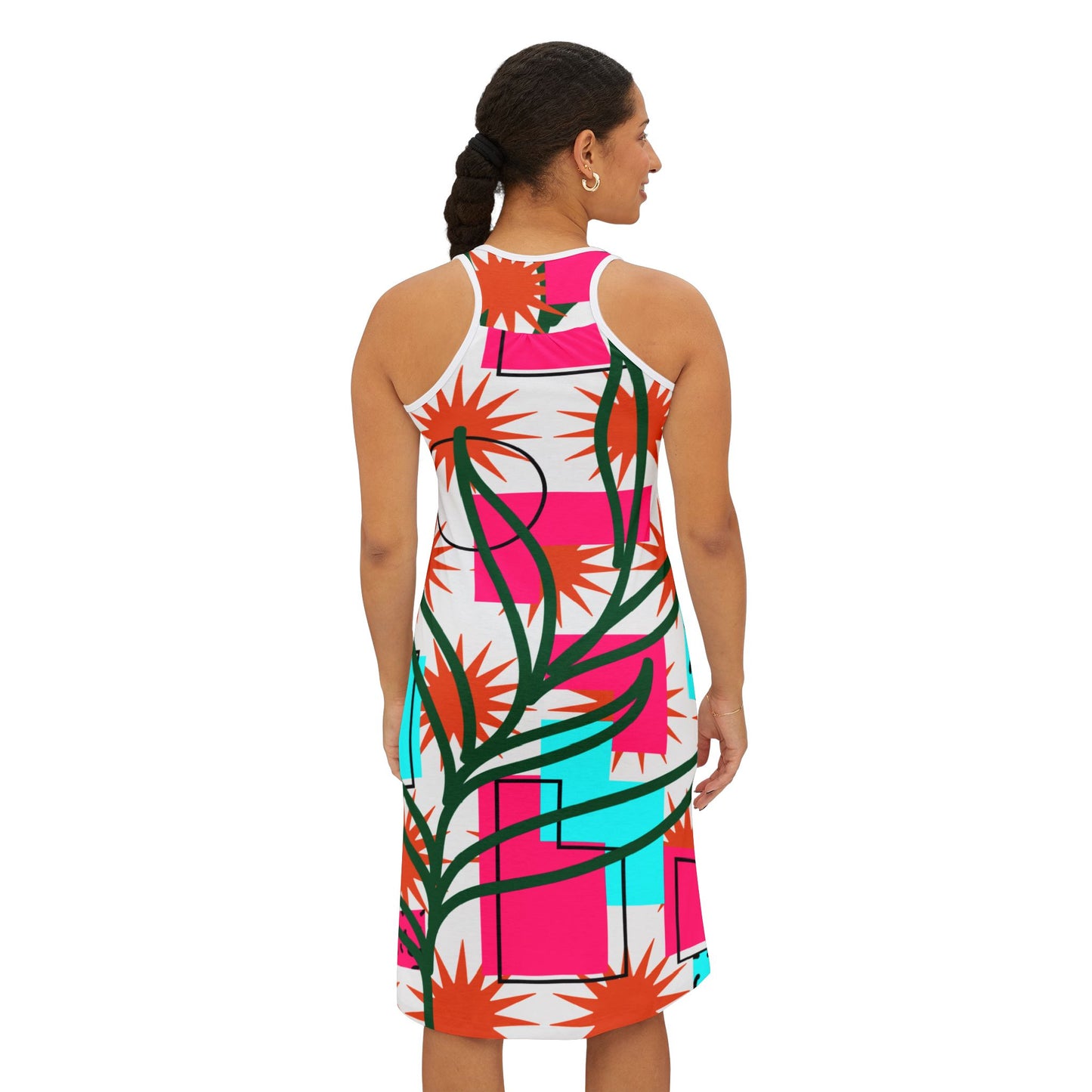 Tropical Print Racerback Dress W
