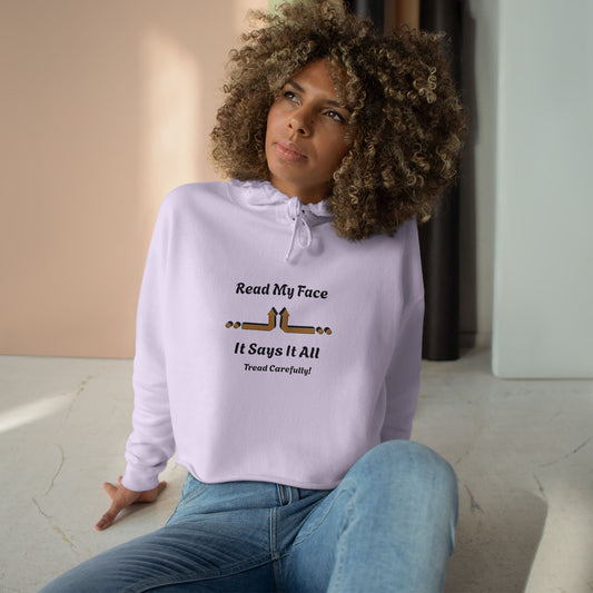 Read My Face Crop Hoodie | Minimal Graphic