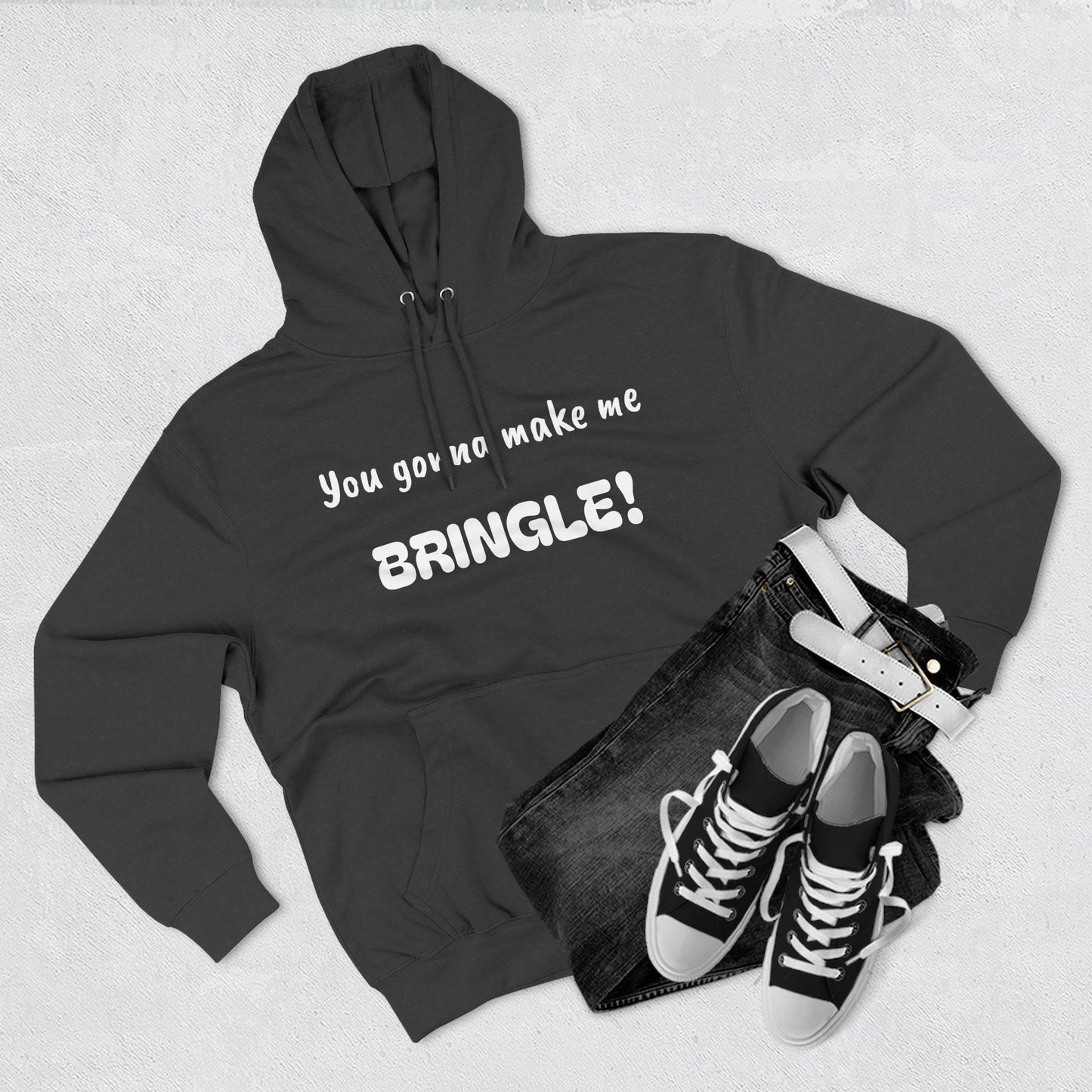 Playful Fleece Hoodie with Witty Text - Bringle