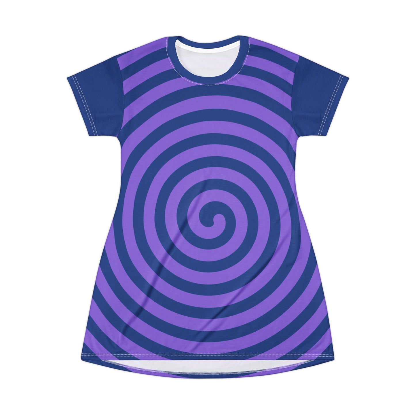 T-Shirt Dress Whimsical Blue Spiral