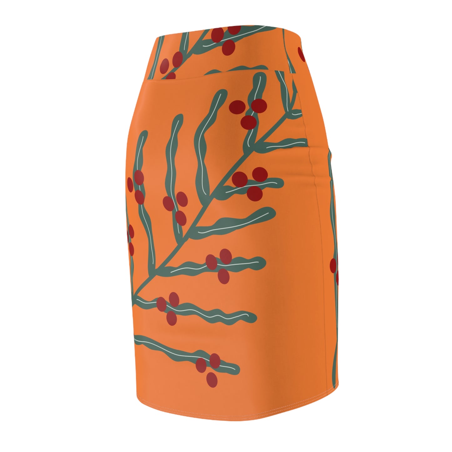 Festive Floral Women's Pencil Skirt OR
