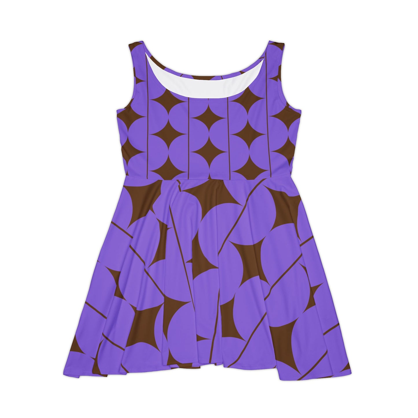 Abstract Print Skater Dress Earthen