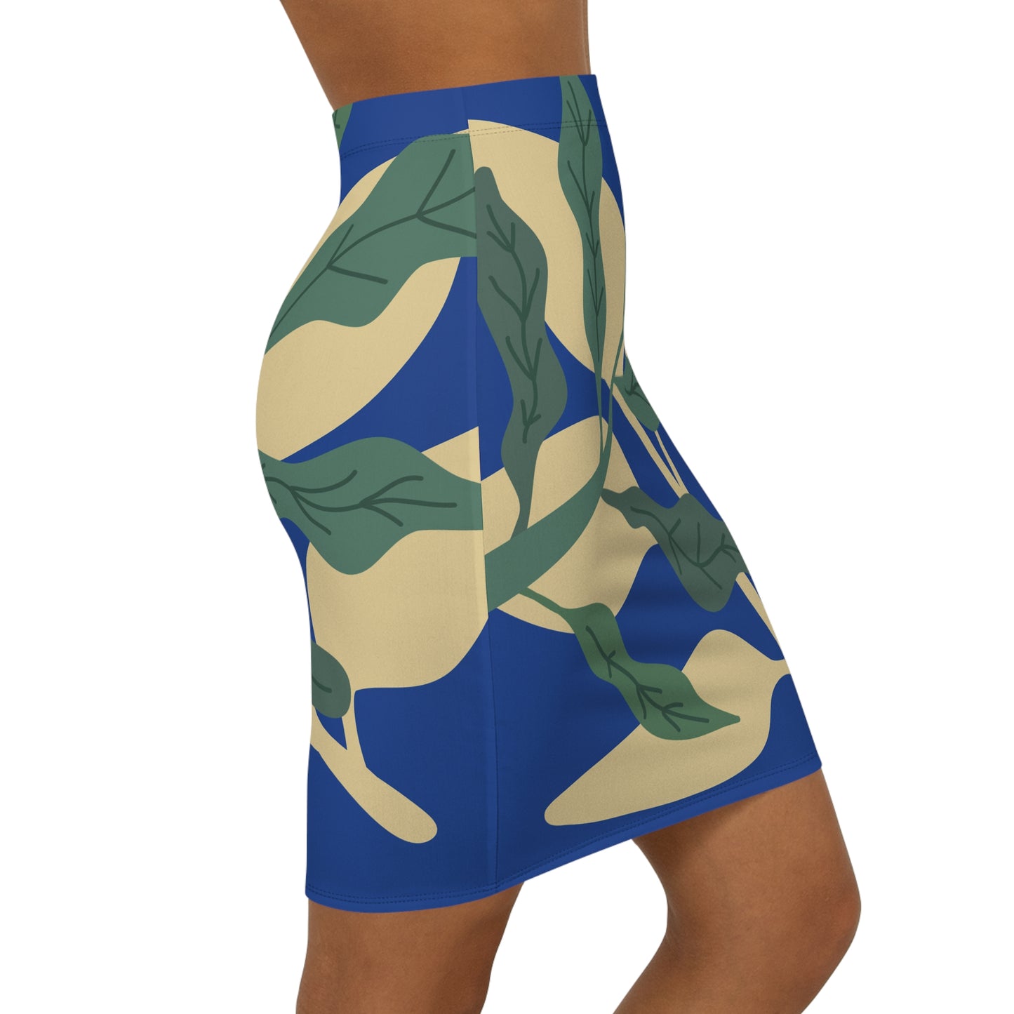 Botanical Mid-Waist Pencil Skirt B