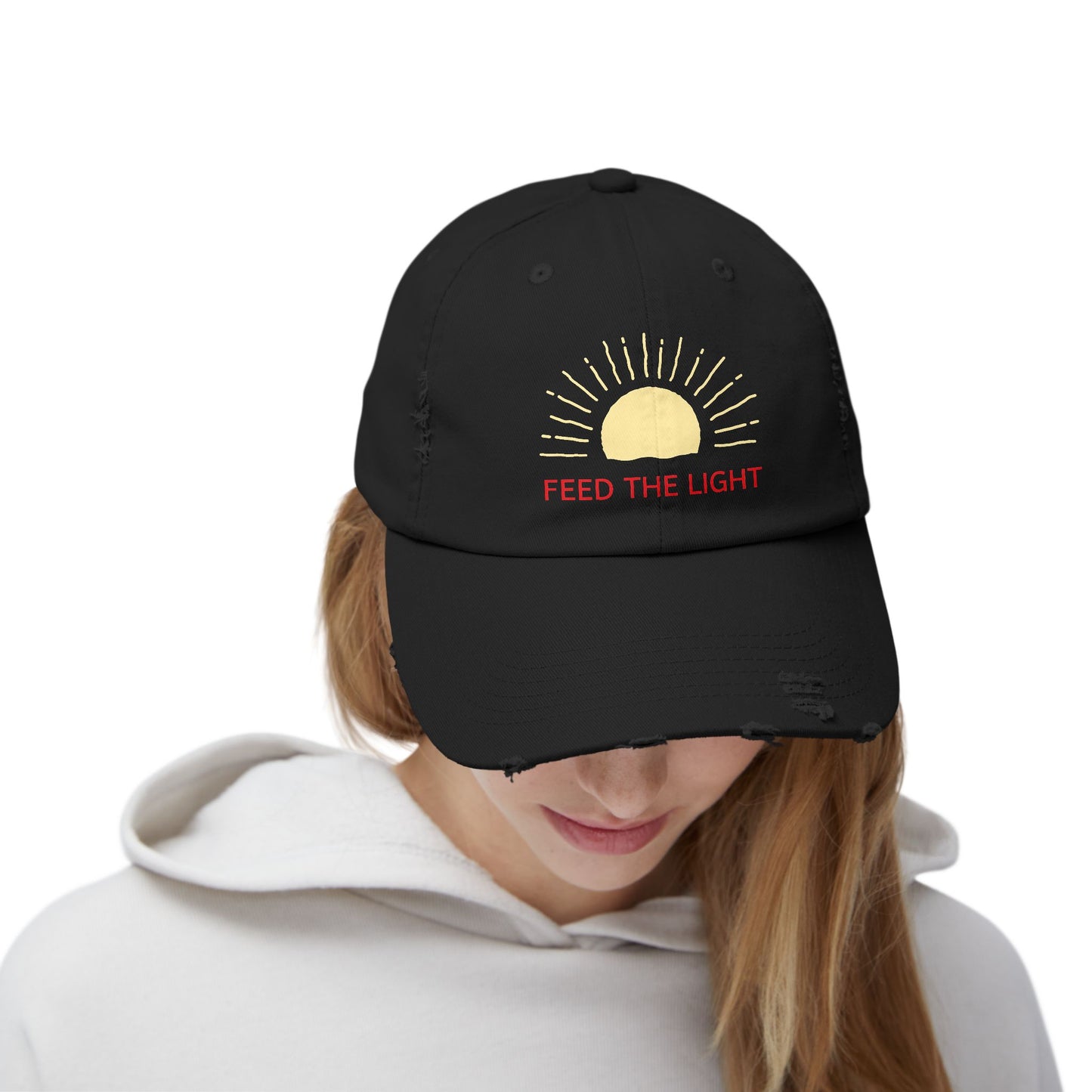 Feed The Light Unisex Distressed Cap