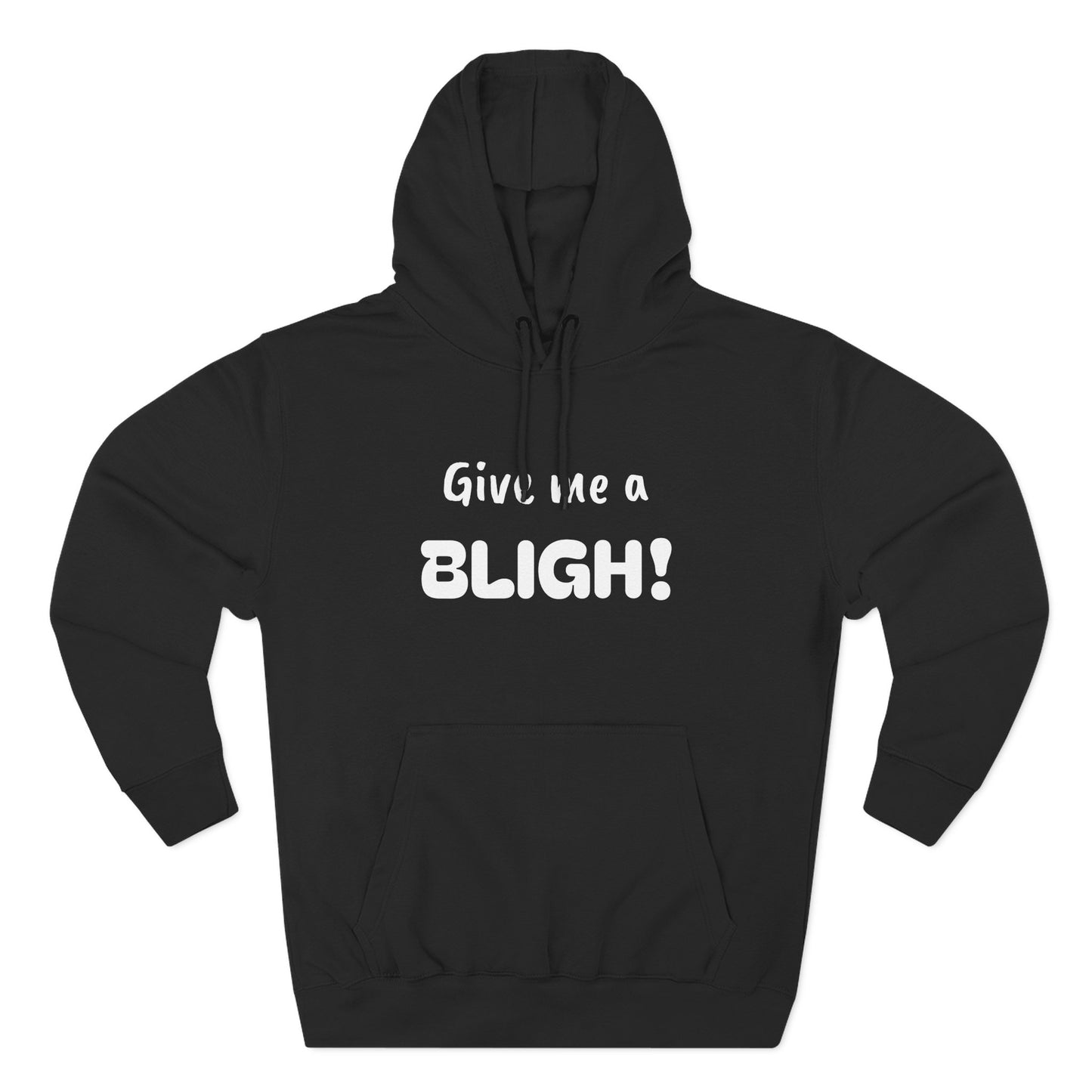 Playful Fleece Hoodie with Witty Text - Bligh!