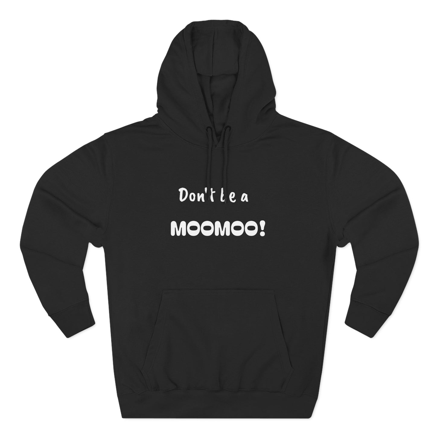 Playful Fleece Hoodie with Witty Text - Moomoo!