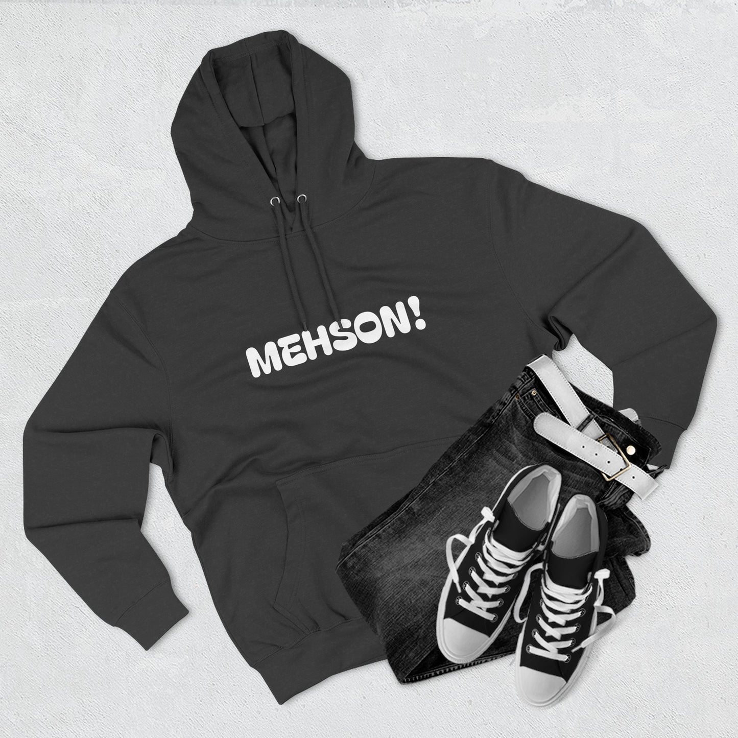 Playful Fleece Hoodie with Witty Text - Mehson!