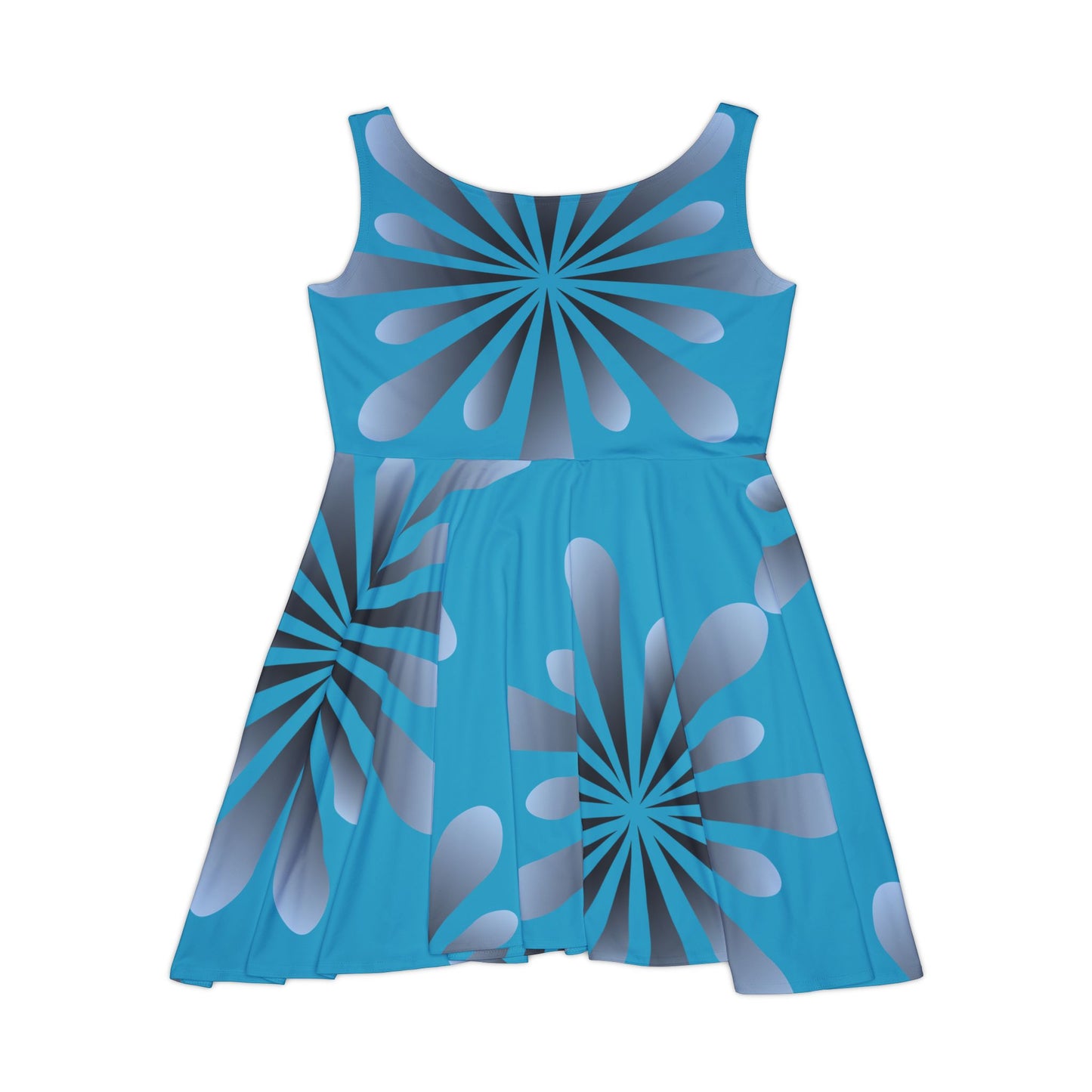 Abstract Print Skater Dress Ocean