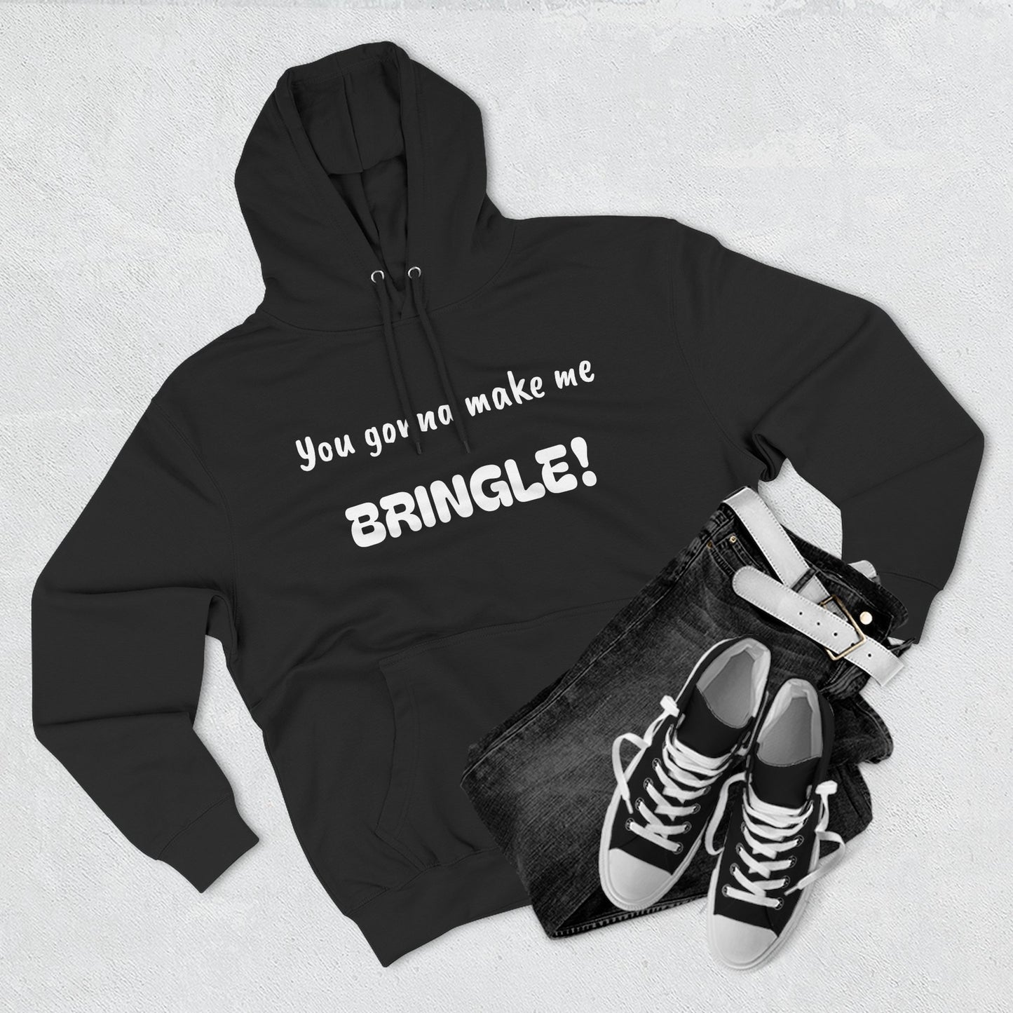 Playful Fleece Hoodie with Witty Text - Bringle