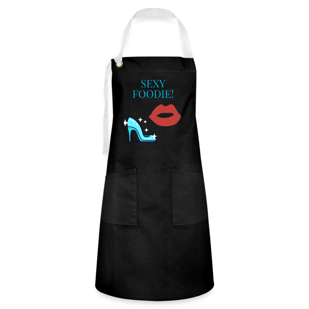 Sexy Foodie Artisan Apron - black/white