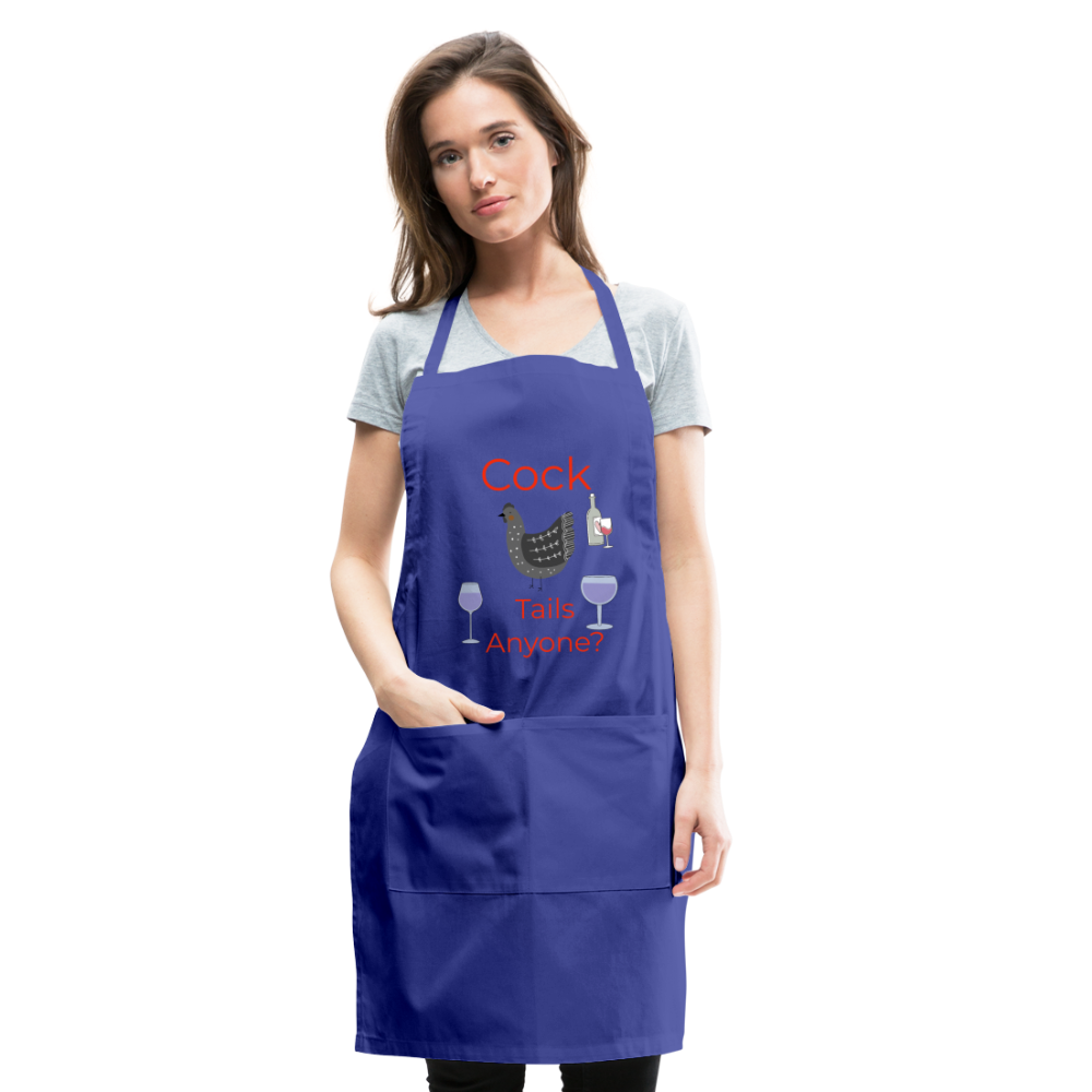 Cock Tails Adjustable Apron - royal blue