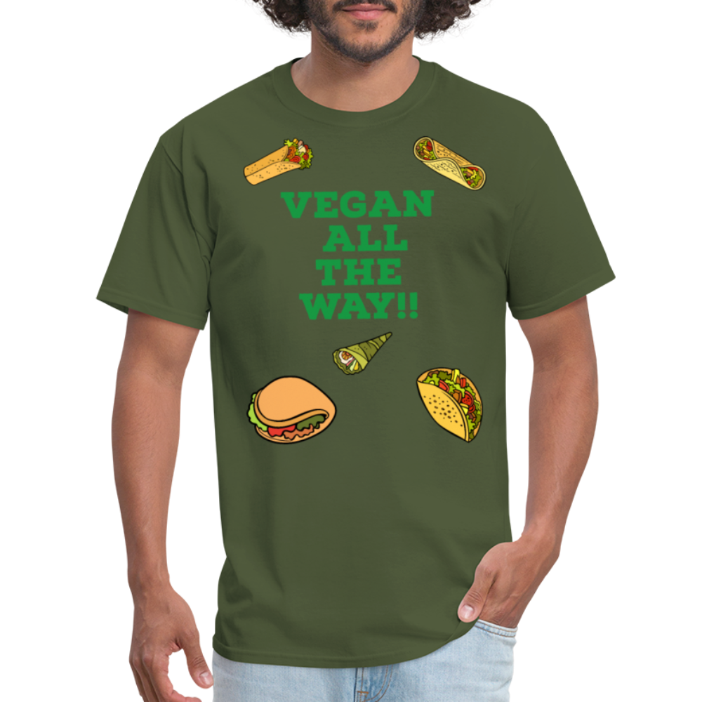 Vegan All The Way T-Shirt - military green