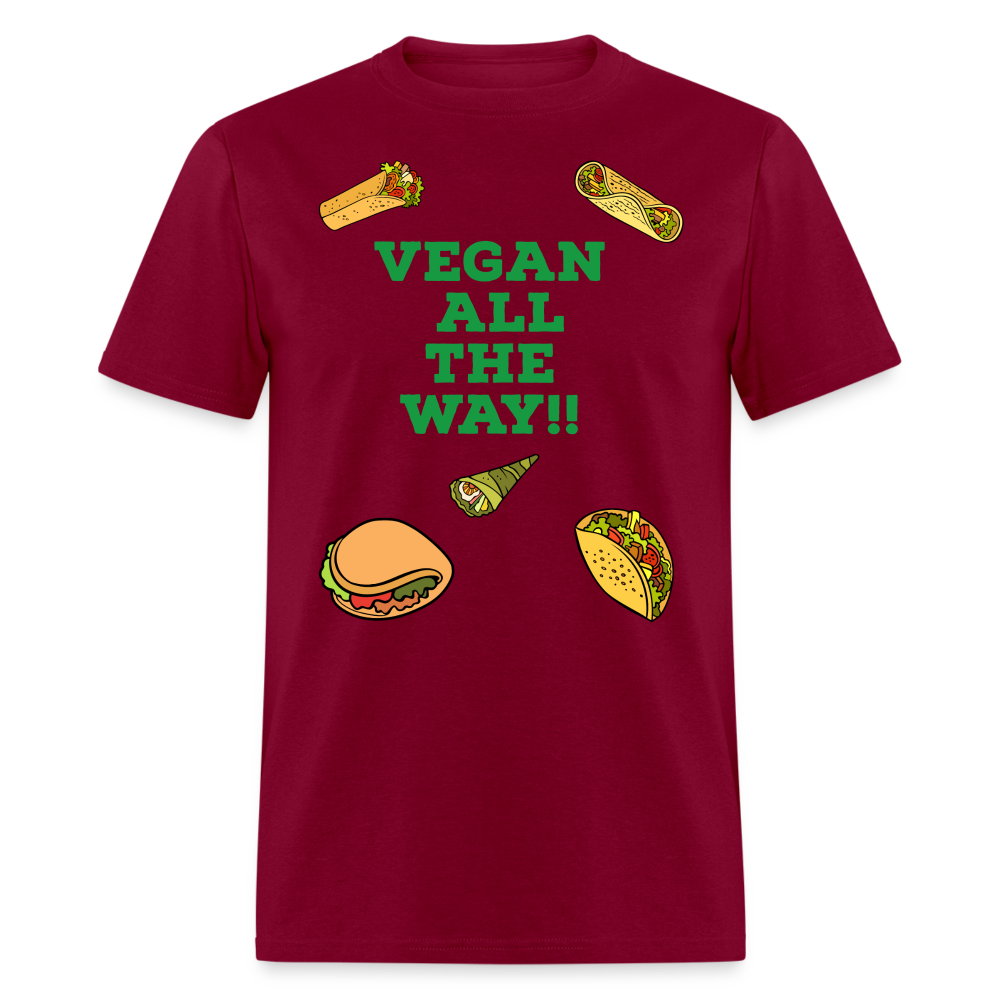 Vegan All The Way T-Shirt - burgundy