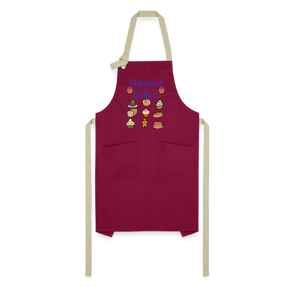 Topshot Baker Artisan Apron - burgundy/khaki
