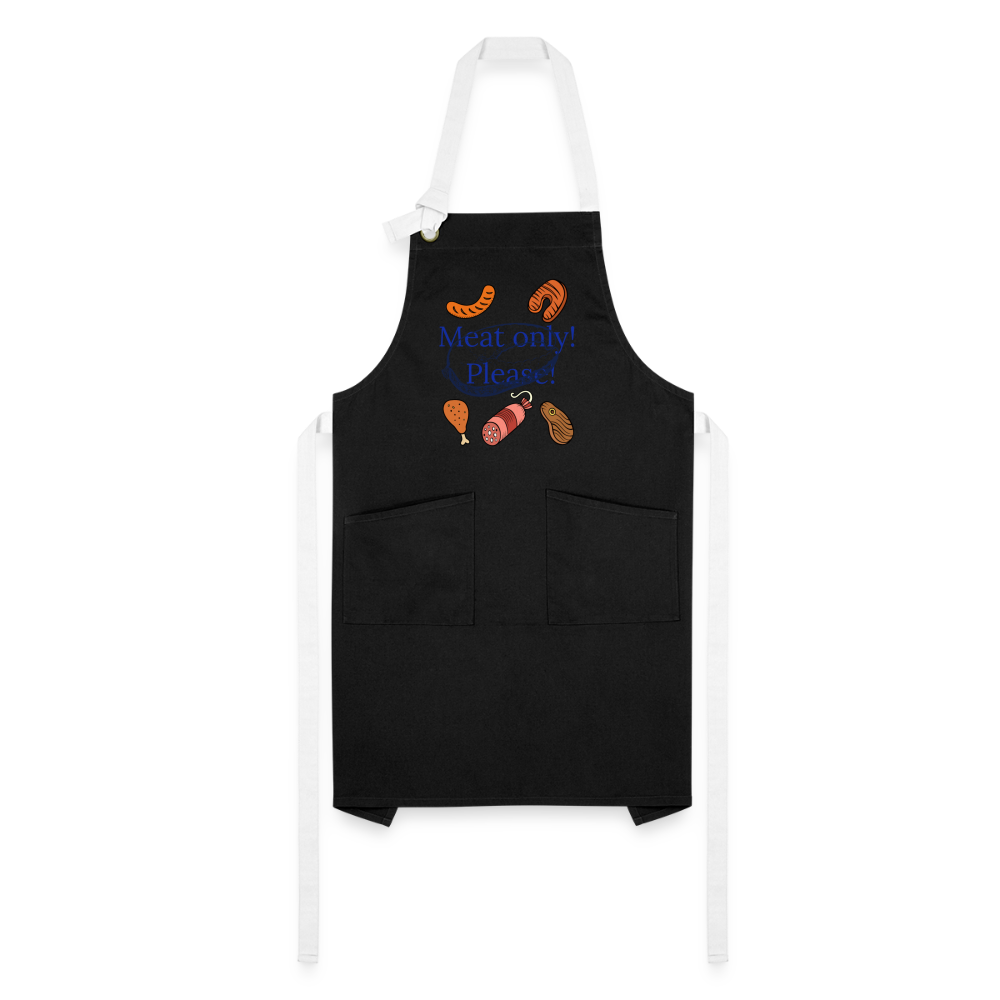 Meat Only Artisan Apron - black/white