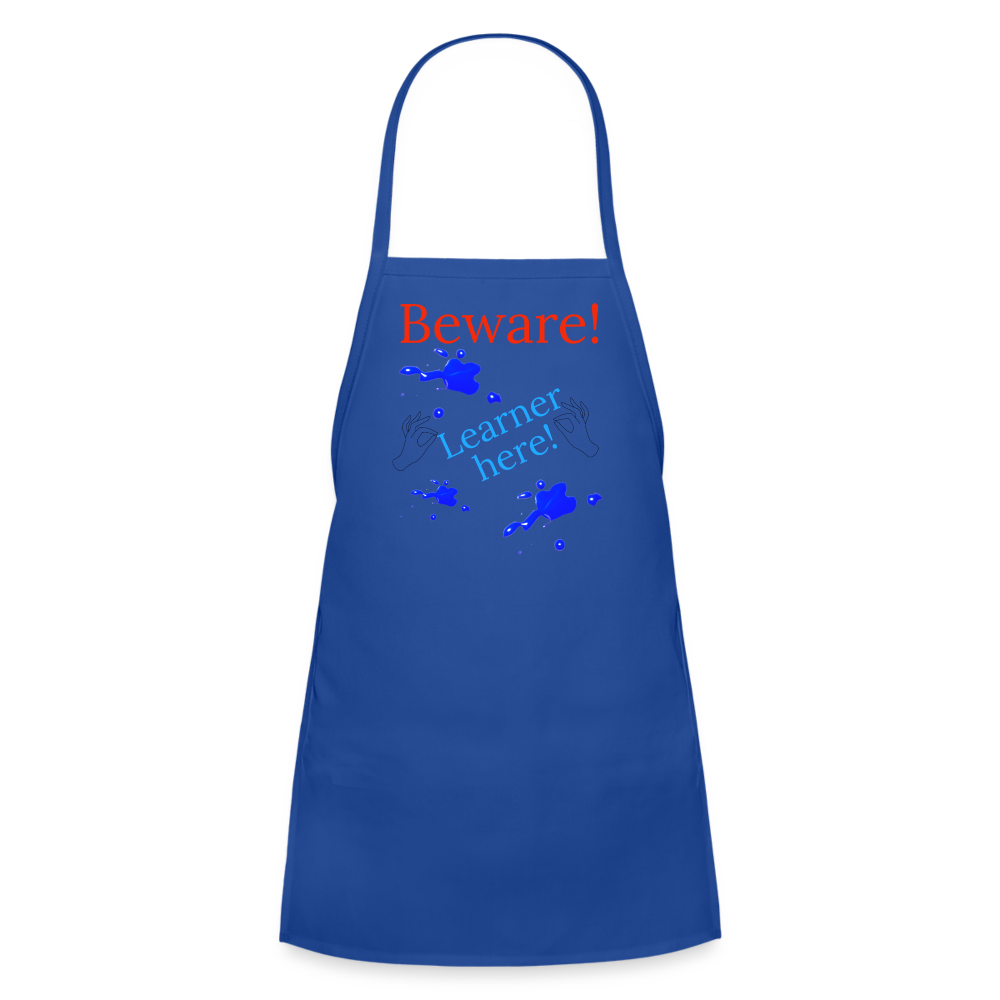 Learner Warning Kids' Apron - royal blue