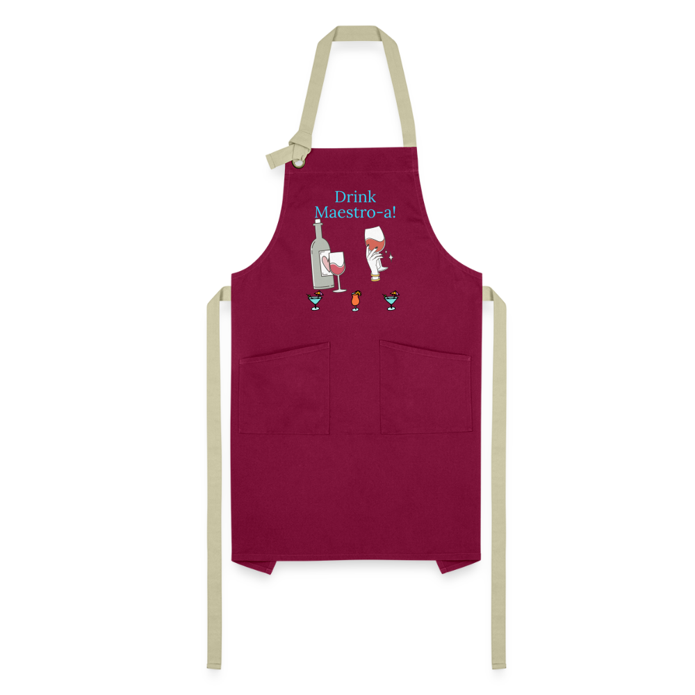 Drink Maestro-a Artisan Apron - burgundy/khaki