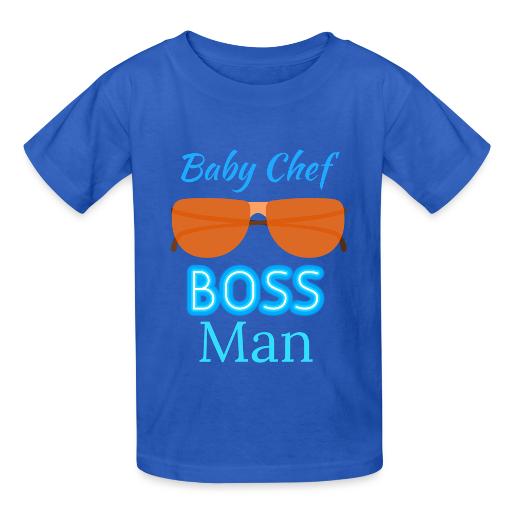 Baby Chef Boss Man Youth T-Shirt - royal blue