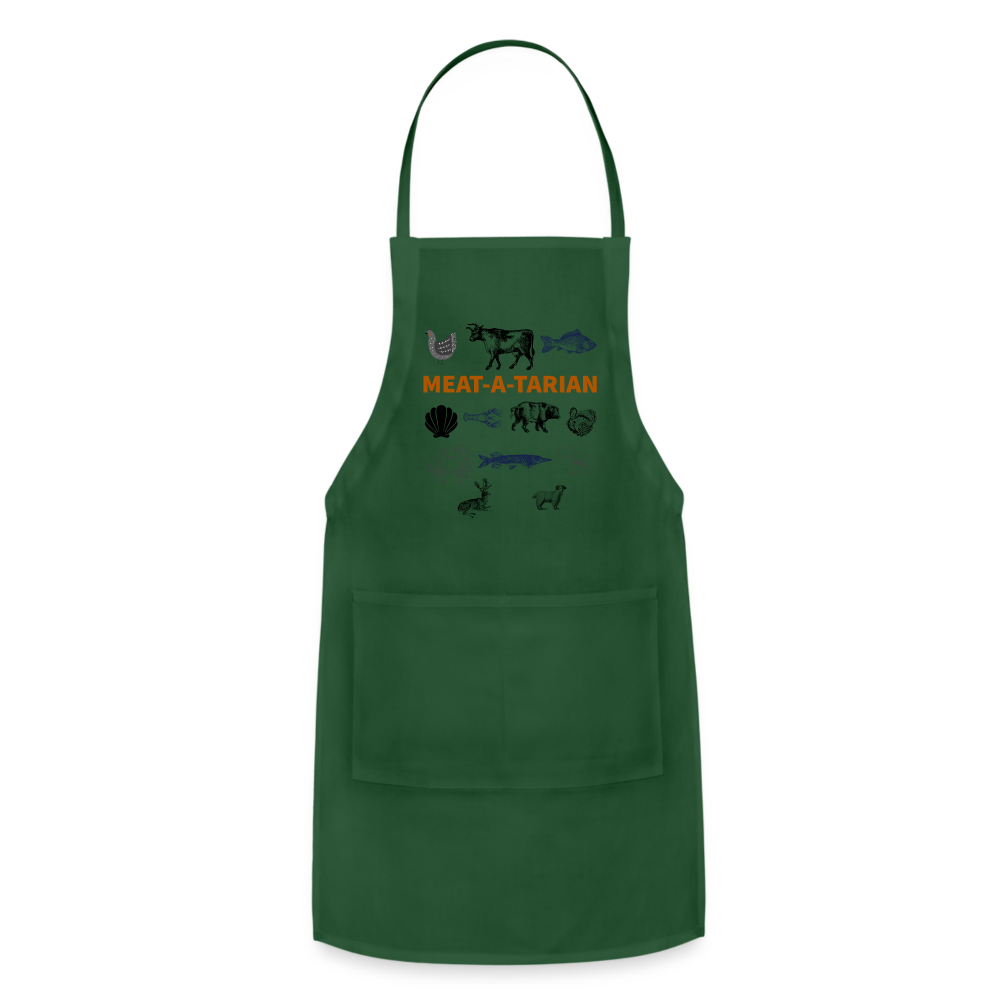 Meat-a-tarian Adjustable Apron - forest green